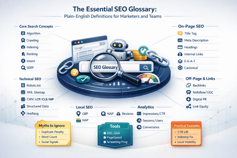 The Essential SEO Glossary: Plain‑English Definitions for Marketers and Teams